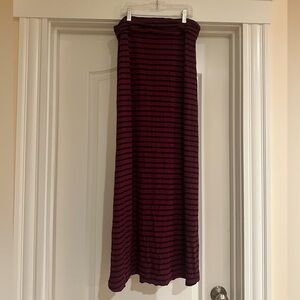 J. Crew Burgundy and Navy Maxi Skirt